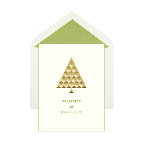 Merry and Bright Bevel Tree Holiday Card