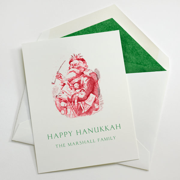 Custom Stationery - Set of 100 - Nast Santa Holiday Cards