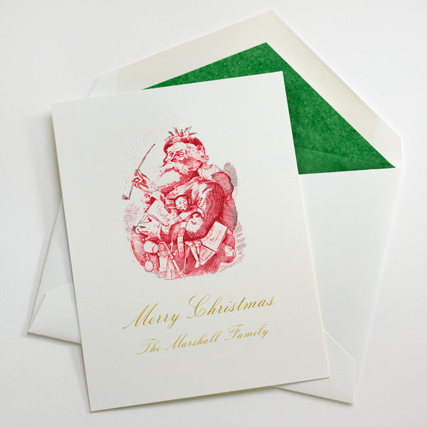 Custom Stationery - Set of 100 - Nast Santa Holiday Cards