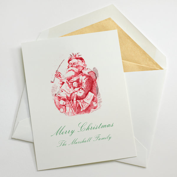 Custom Stationery - Set of 100 - Nast Santa Holiday Cards
