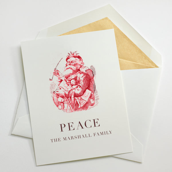 Custom Stationery - Set of 100 - Nast Santa Holiday Cards