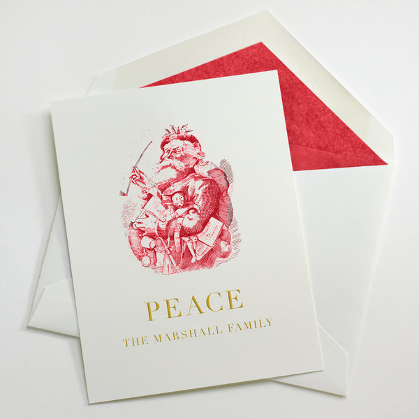 Custom Stationery - Set of 100 - Nast Santa Holiday Cards