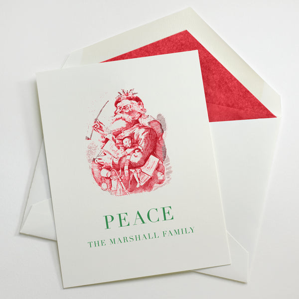 Custom Stationery - Set of 100 - Nast Santa Holiday Cards