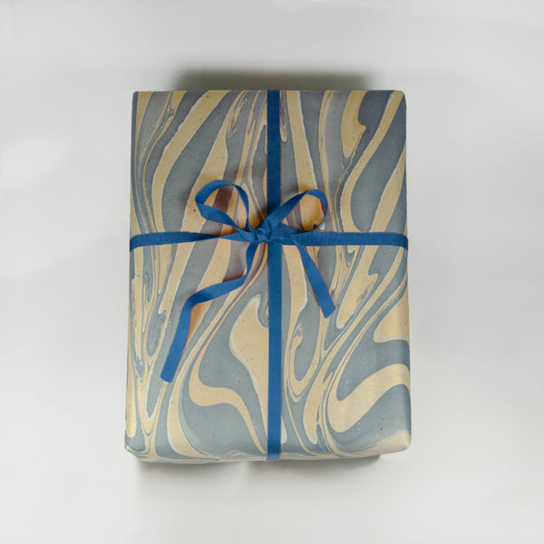 Blue Marbleized Wrapping Sheets