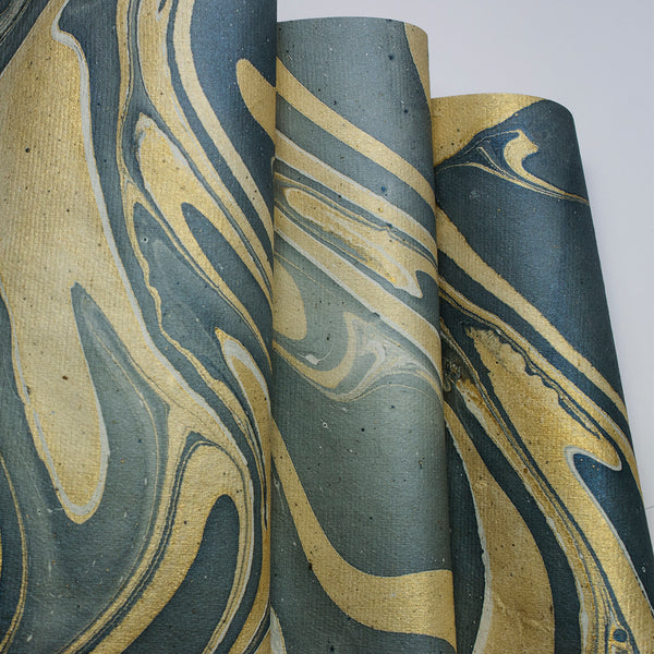 Blue Marbleized Wrapping Sheets
