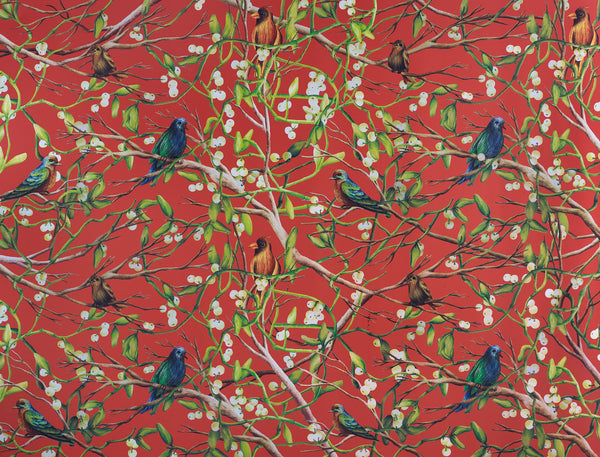 Bird Scene Wrapping Sheets – Orange
