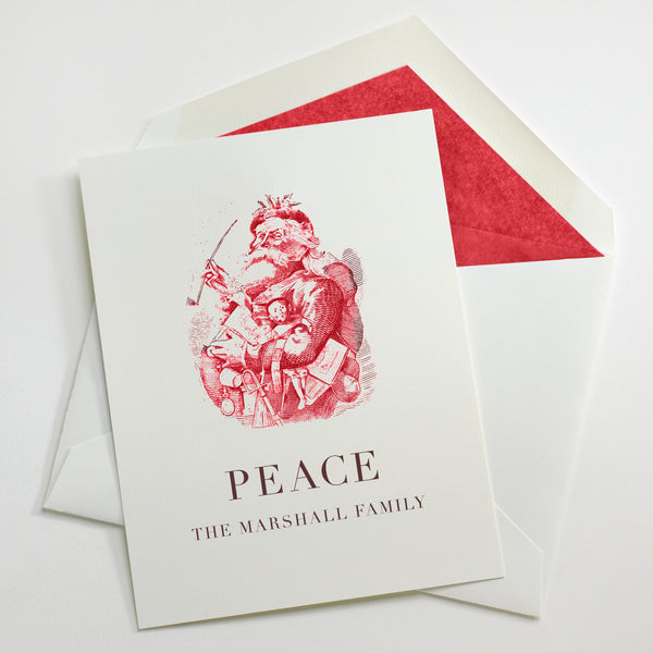 Custom Stationery - Set of 100 - Nast Santa Holiday Cards